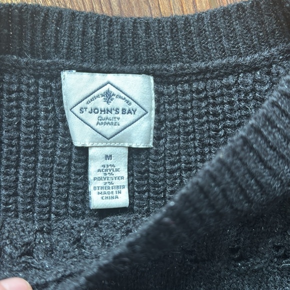 St. John’s bay black sweater medium - Picture 3 of 6